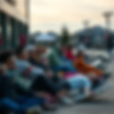 A group of people sitting and lying in different relaxed positions outdoors, showcasing their preferred idle stances.