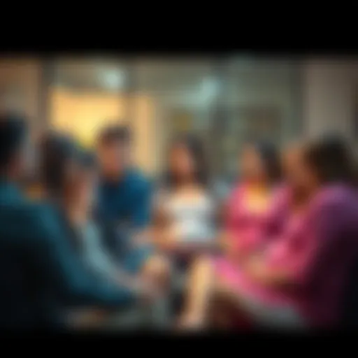 A group of people sitting in a circle, looking frustrated while discussing clichéd pregnancy roleplay scenarios, showing expressions of annoyance and concern about creativity