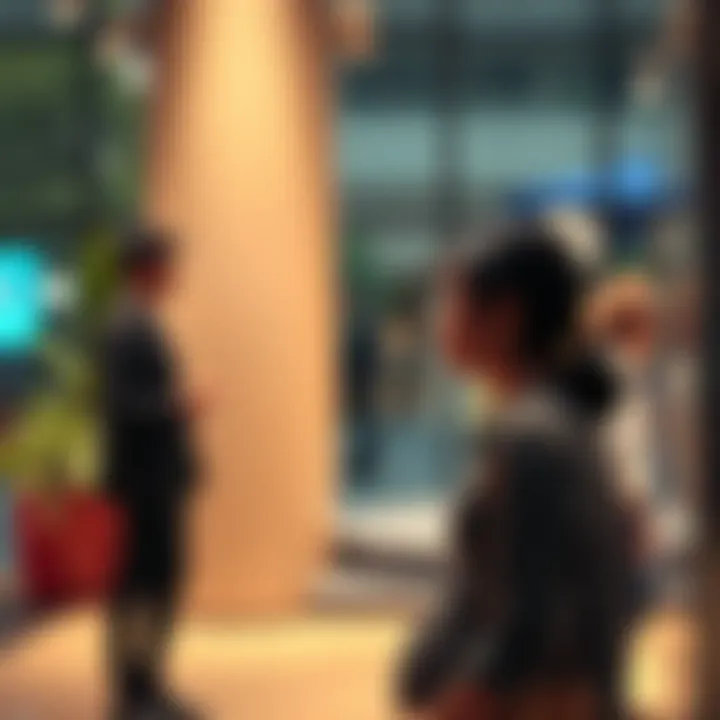 A person standing with a thoughtful expression during a conversation, emphasizing a moment of silence and reflection in communication