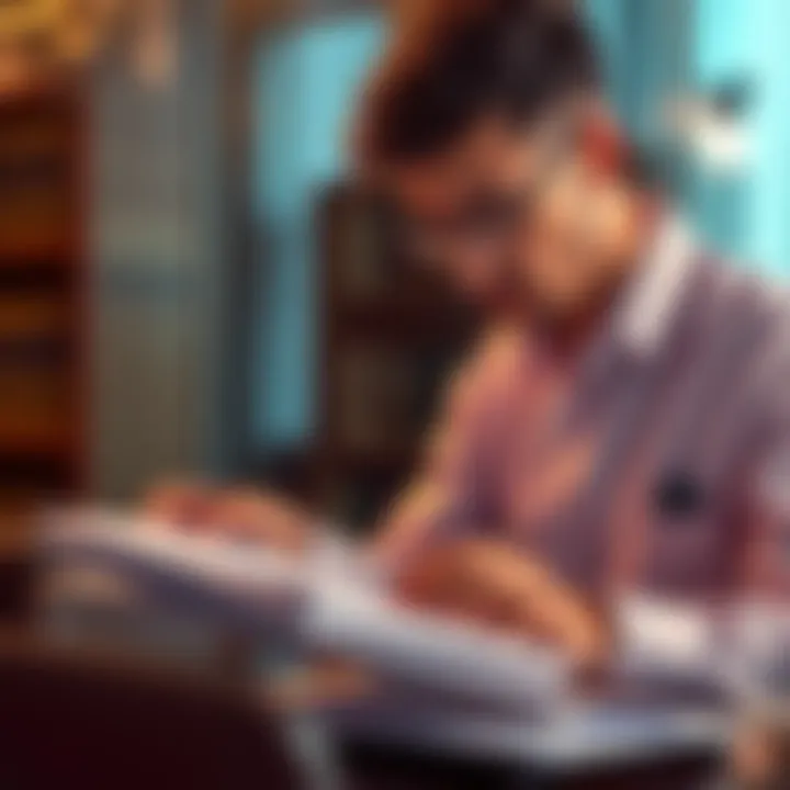 A legal expert reviewing documents related to prior art and priority dates for a patent application.
