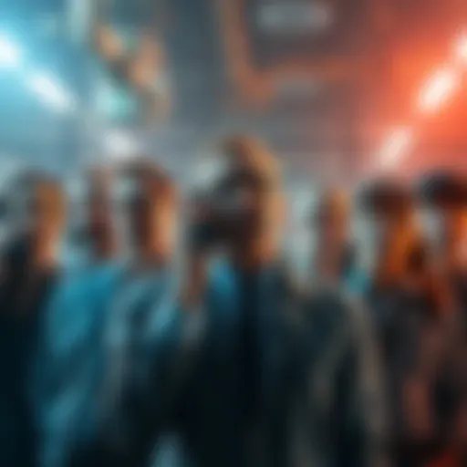 A group of phone company representatives expressing concerns over proposed jamming of prison phones, with a background of prison infrastructure.