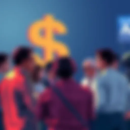 Pro-AI Group Investing in Elections A group of people discussing strategies for a pro-AI campaign, with campaign signs in the background and a large dollar sign illustration.