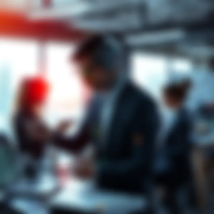 Business team collaborating with agentic AI technology to improve productivity and efficiency in a modern office setting