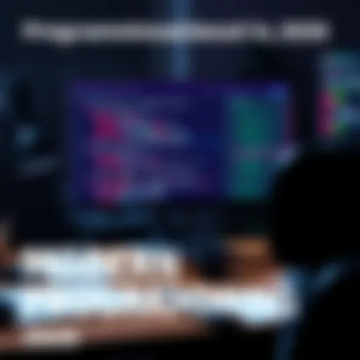 A developer working at a computer with code on the screen, surrounded by notes and coffee, representing the struggles and successes in modern programming.
