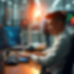 A person working at a desk with a laptop, focused on coding and improving bot prompts for a call center application transitioning to AWS Nova Sonic.