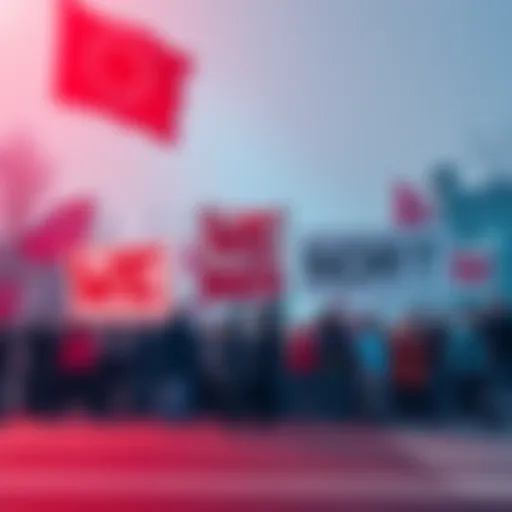 A rally with banners and people showing support for the We the North movement, highlighting community engagement in 2026