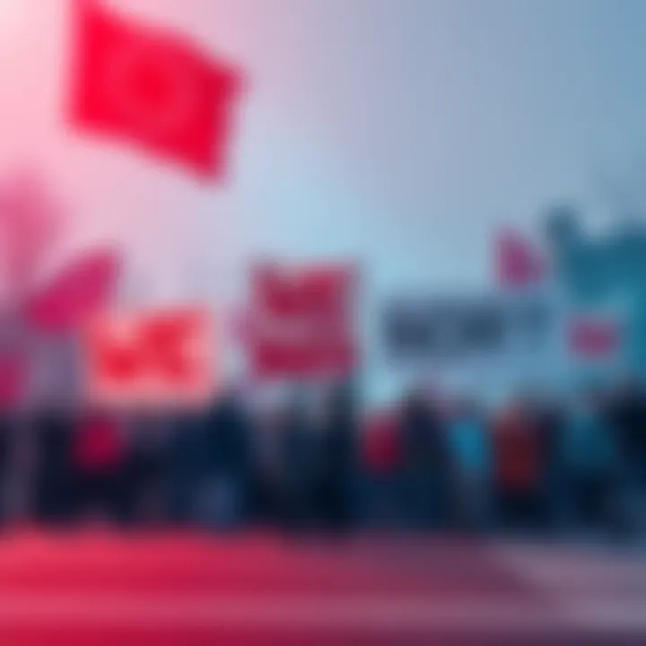 A rally with banners and people showing support for the We the North movement, highlighting community engagement in 2026