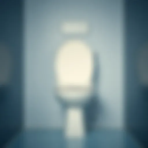 A person demonstrating how to sit correctly on a toilet with good posture and hygiene practices.