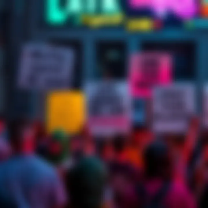 A group of people holding signs protesting against AI labs, displaying messages of concern about safety and ethics in artificial intelligence.