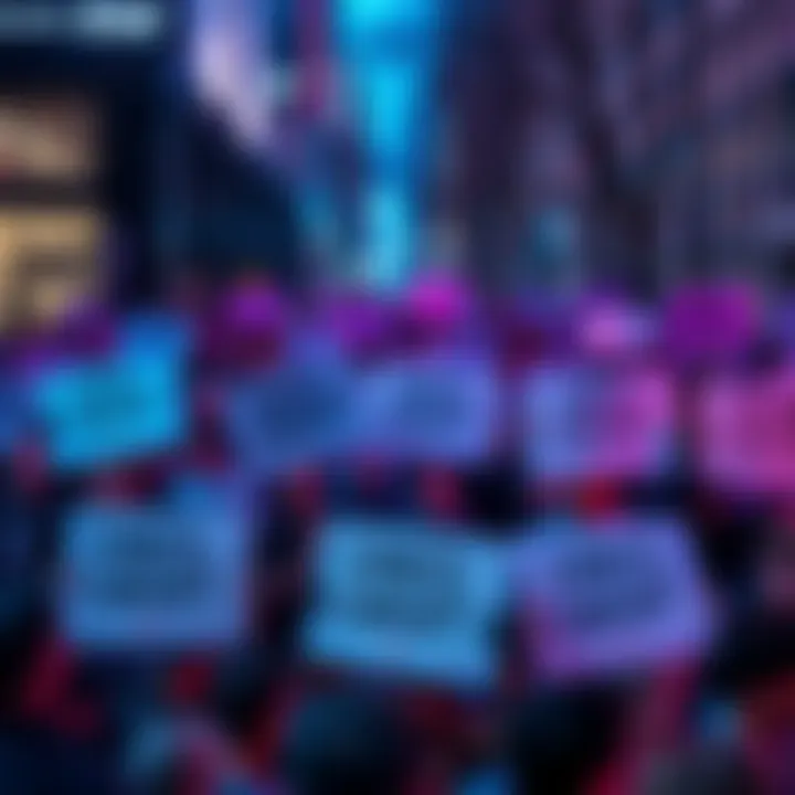 A large group of people holding signs that say 'Cancel ChatGPT' at a protest against the OpenAI and Pentagon collaboration.