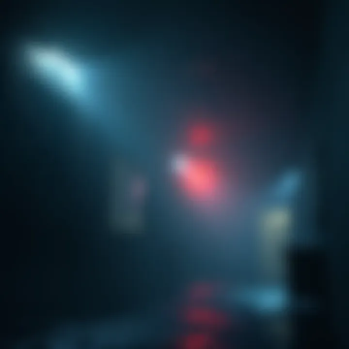 A scene showing a dark and eerie environment typical of a PS1 psychological horror game, featuring muted colors and a spooky atmosphere.