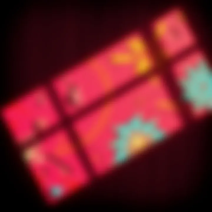 A colorful digital artwork showing textures designed in a retro PS1-PS2 style with shadows and highlights