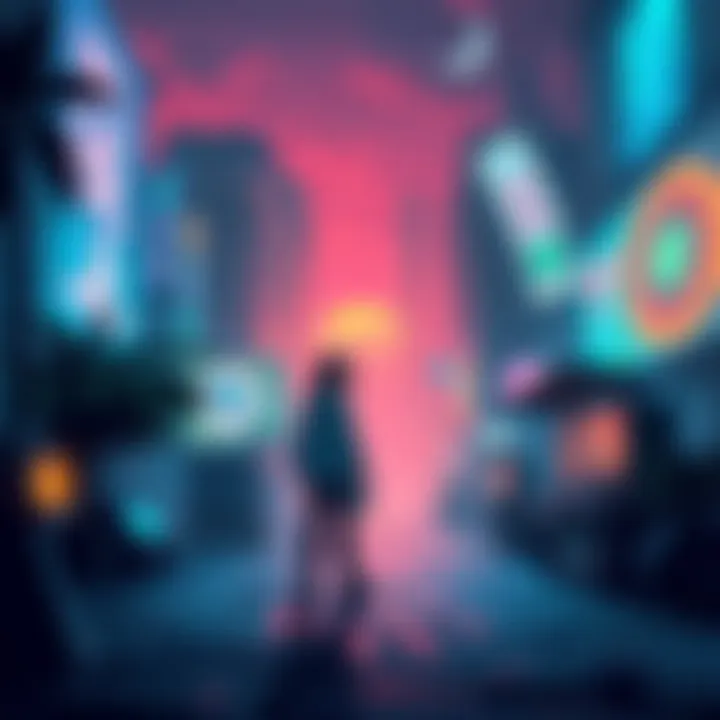 Concept art featuring a character in a vibrant PSX style world, showcasing retro graphics and engaging gameplay elements.