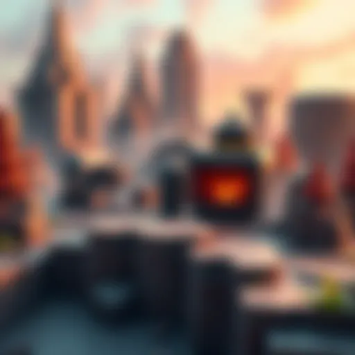 A retro video game design showcasing polygonal characters and environments typical of PSX style modeling.