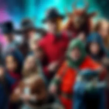 Public Domain Characters A collage of famous public domain characters from literature and folklore, including classic figures like Sherlock Holmes, Robin Hood, and characters from fairy tales, set against a colorful backgroun...