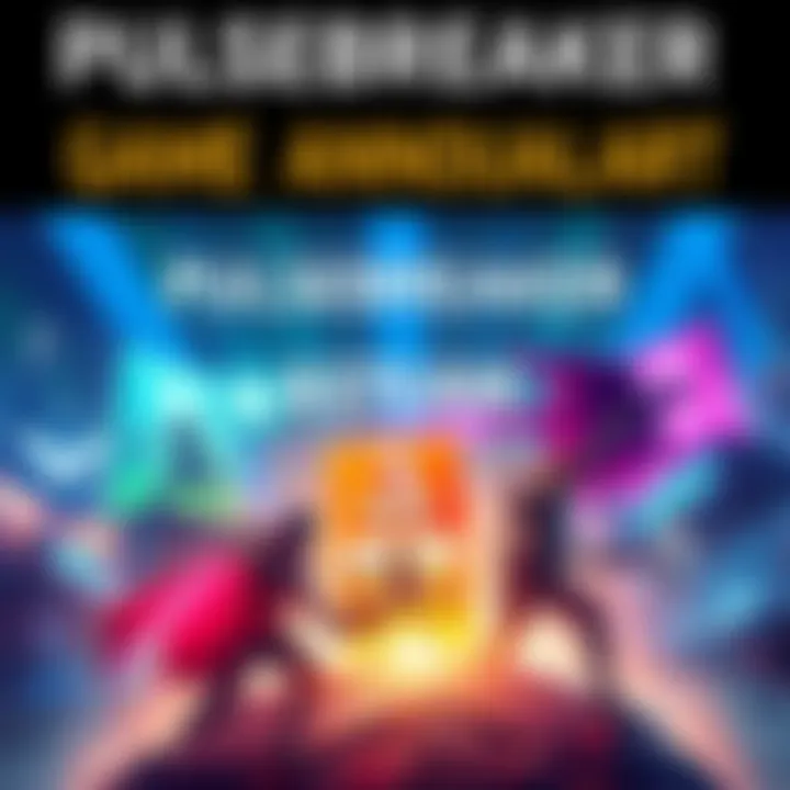 A colorful announcement for the PULSEBREAKER game on a Steam wishlist with game graphics and characters