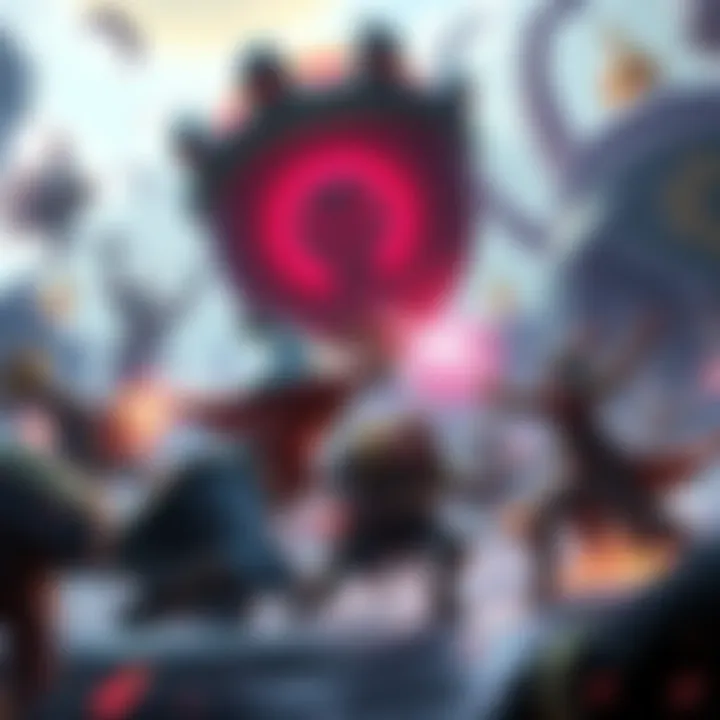 PvP and Roguelike Combat A scene showing players engaging in PvP combat in a fantasy environment, with character buffs and unique builds visible in the battle, highlighting the dynamic gameplay of roguelike mechanics.