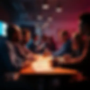 People discussing the QuitGPT campaign A group of people engaged in conversation about the QuitGPT campaign, with papers and laptops on a table