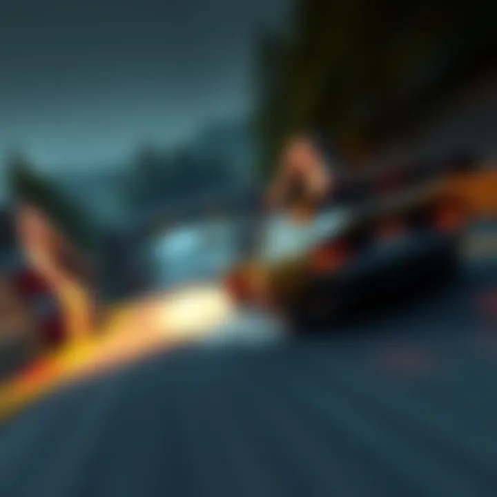 Racing Game Gameplay A racing car on a technical road with high grip tires, showcasing precision driving in a gameplay video.