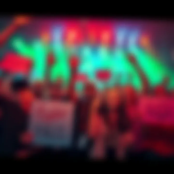 A group of fans celebrating the approval of Radio Angel with signs and smiles, showcasing their excitement