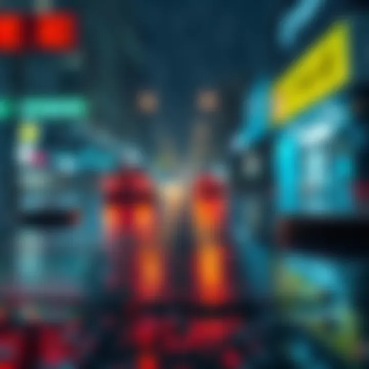 A vivid 3D scene showing wet surfaces during heavy rain, with glistening puddles and water reflections.