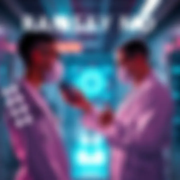 Dramatic scene from Ramsay MD showing a doctor interacting with AI technology in a hospital setting