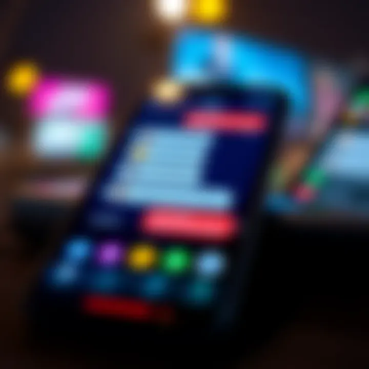 A mobile phone displaying strange messages with odd times, dates, and emojis