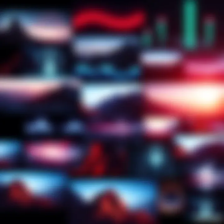 A collage of various screenshots showcasing different procedural design projects, illustrating creative choices and artistic styles.