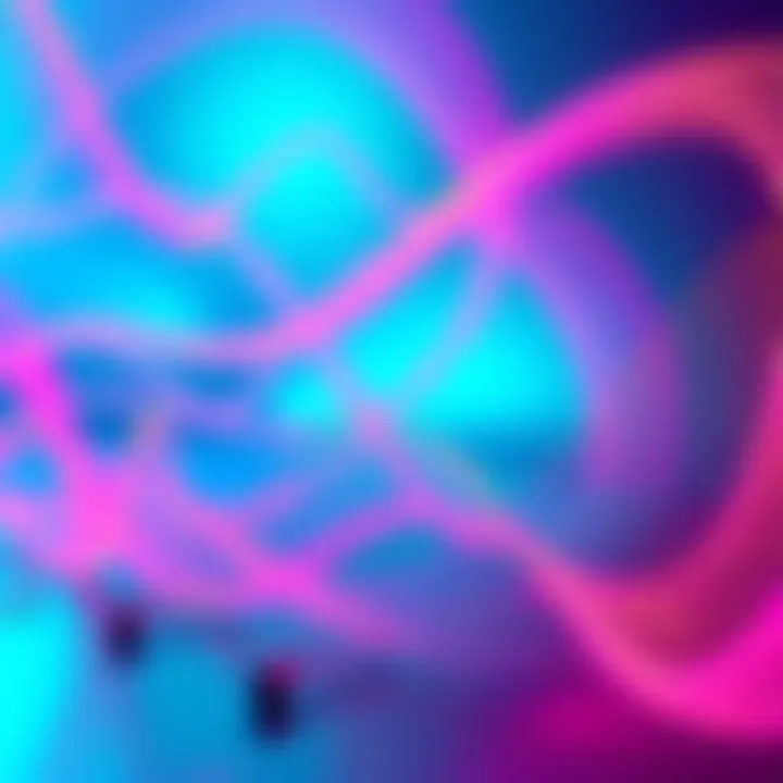 A visual representation of random value nodes being used to adjust curve lengths in a design setting, showcasing various curve shapes and lengths.