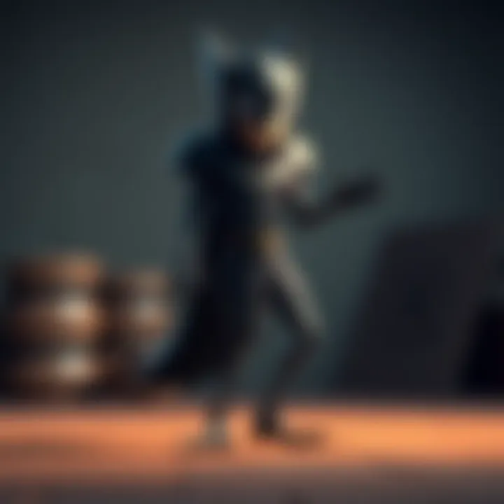 Raven character animation A simplified animation of a character named Raven, featuring a stylized design and basic movements.