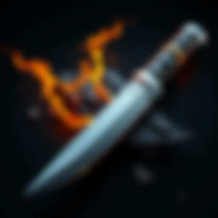 A detailed knife model created in Blender, showcasing its craftsmanship and design