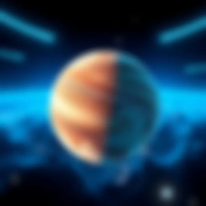 A detailed and realistic planet model made in Blender, showcasing its surface textures and colors