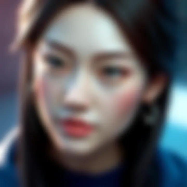 A detailed render of a realistic female 3D character created in Blender, showcasing lifelike features and textures.