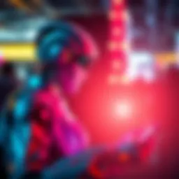 A lifelike AI influencer interacting with followers on a social media platform, showcasing vibrant and engaging content creation.