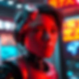 A scene depicting a character in an AI-generated short film, showing realistic movement and vibrant visuals.