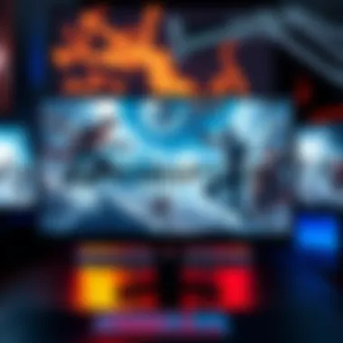 Realistic Game Graphics Concept A computer screen displaying realistic game graphics with detailed characters and environments, showcasing the potential for a new aesthetic in gaming.