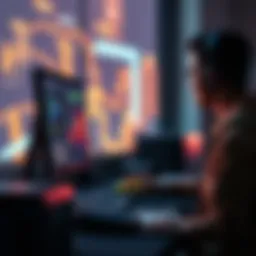 A person using a computer to generate realistic images with open-source software