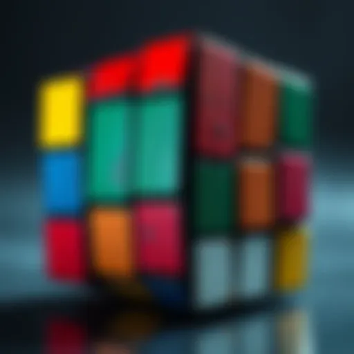 A Rubik's Cube showing realistic wear including scratches and fingerprints, emphasizing its aged appearance