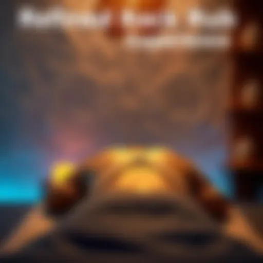 A person receiving a back rub, showing enhanced texture and artistic elements in a calming environment.