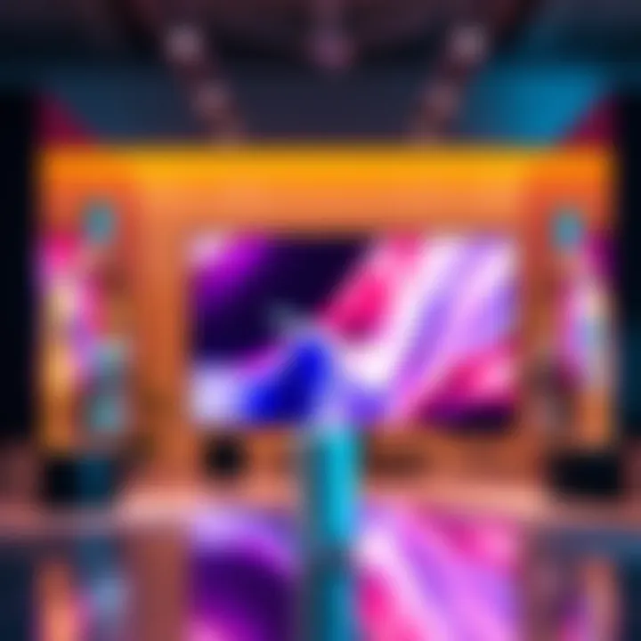 A vibrant digital display showing improved media quality using refined upscale techniques with clear visuals and engaging colors.