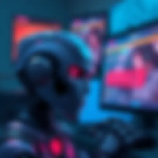 A digital illustration showing a robot with a sad expression facing a computer screen with a denied roleplay scenario, symbolizing rejection in digital roleplay