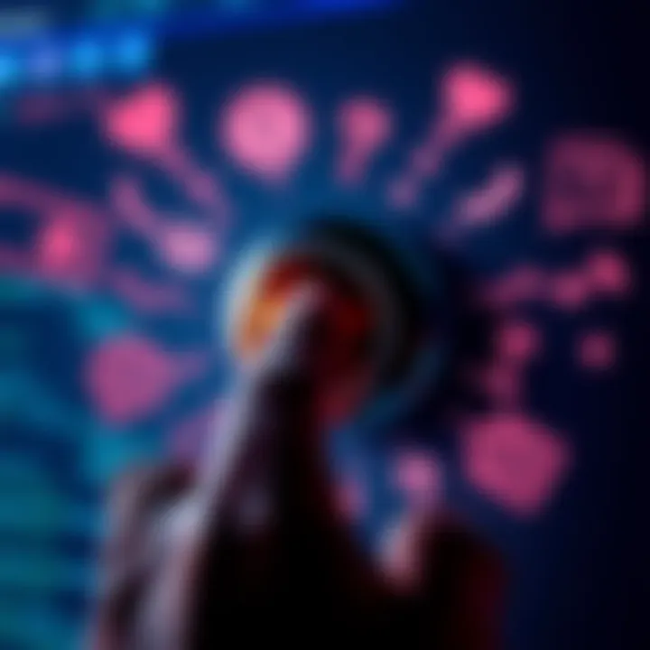 A person clicking a report button on a forum, confused about its purpose, surrounded by symbols of disagreement and confusion.