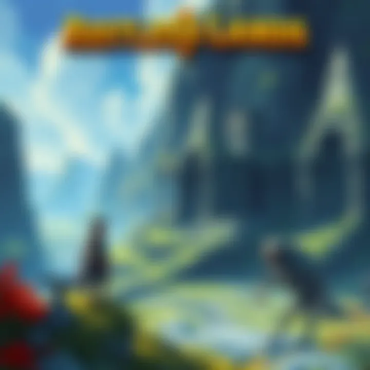 A character exploring ancient ruins in a 2D world, fighting creatures in a vibrant landscape.
