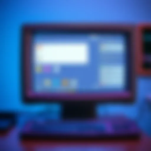 A vintage 1998 style desktop featuring an AI assistant with classic icons and a nostalgic interface, all displayed on an old computer screen.