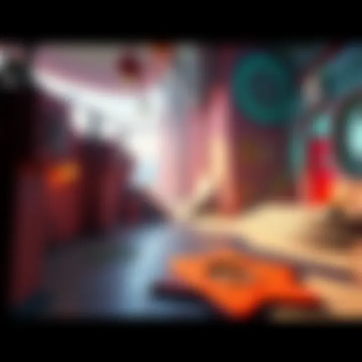 A low-poly retro level created in Unreal Engine 4, showcasing colorful textures and classic shooter elements.