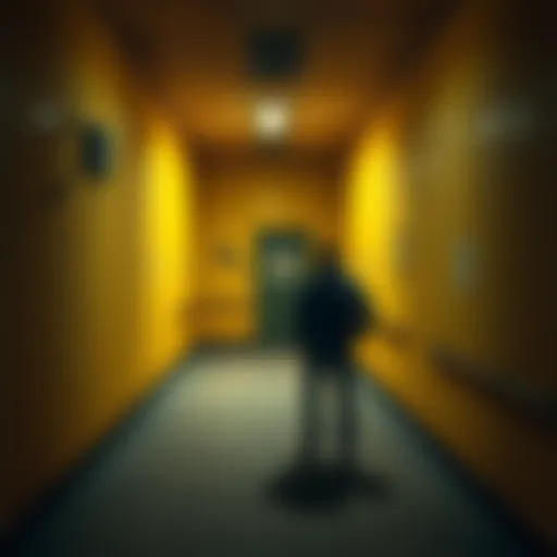 A player exploring a dimly lit room with retro PS1 graphics, surrounded by yellow walls and eerie textures reminiscent of the Backrooms concept.