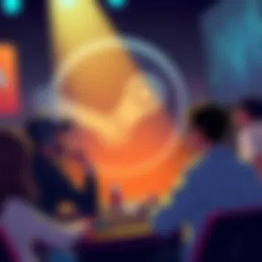 Illustration showing indie game developers discussing revenue share options with a Steam logo in the background