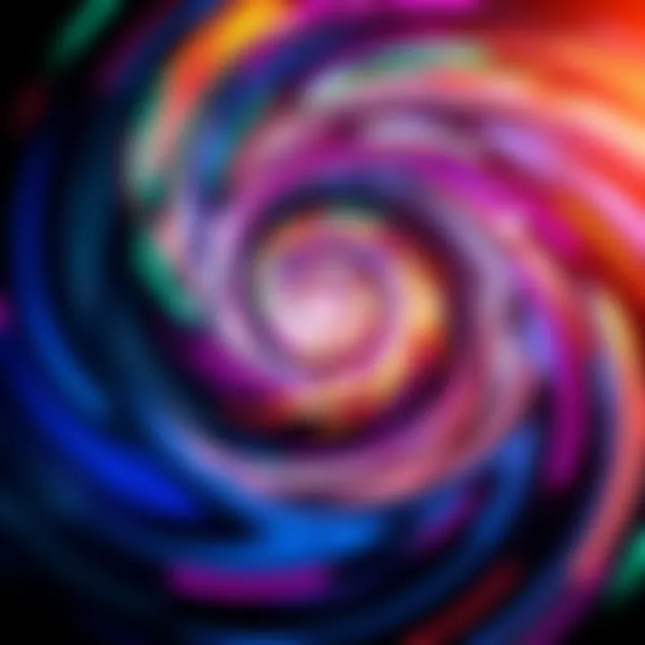 A colorful vortex swirling in opposite directions, symbolizing the concept of reversing spin in science and technology.