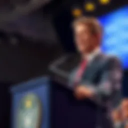 RFK Jr. at a podium presenting a $500 million funding announcement for vaccine development