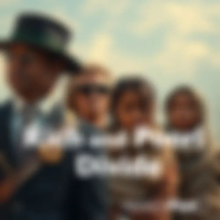 A stark contrast showing wealthy individuals in luxury attire and a struggling family in worn clothing, emphasizing the gap between economic classes.